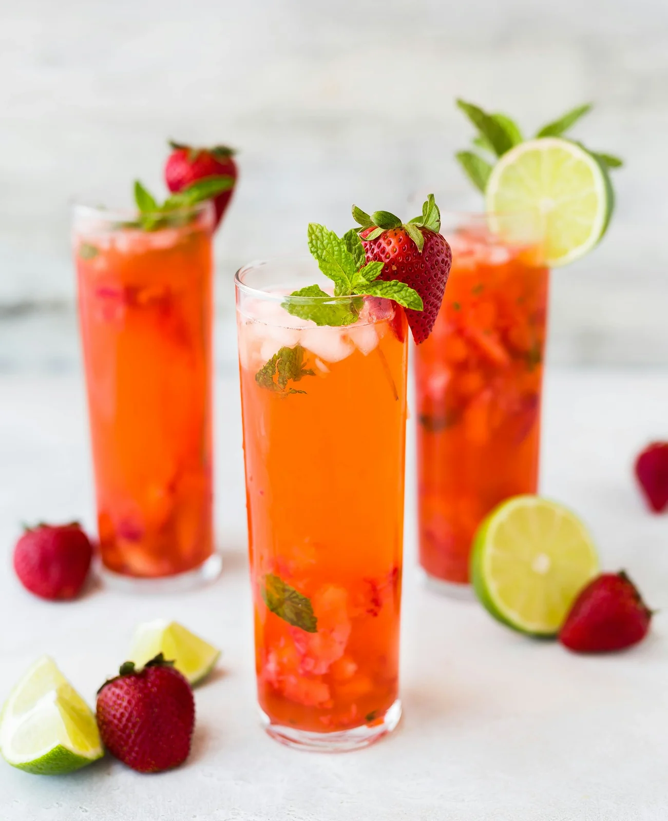 Sliced tropical fruits
