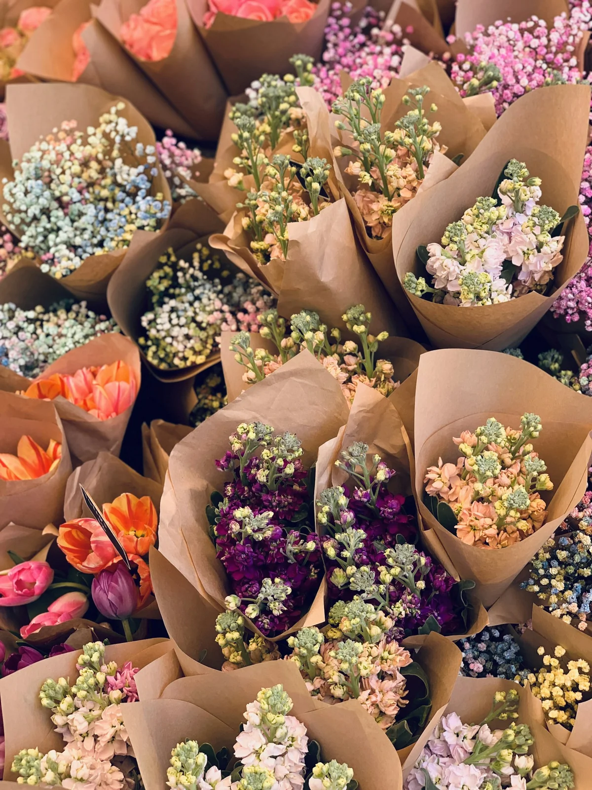 Florist holding a fresh bouquet