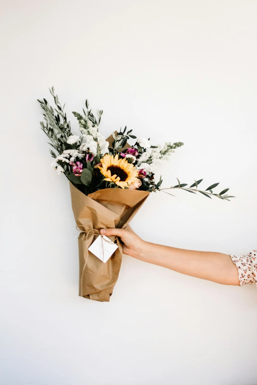 Florist arranging flowers