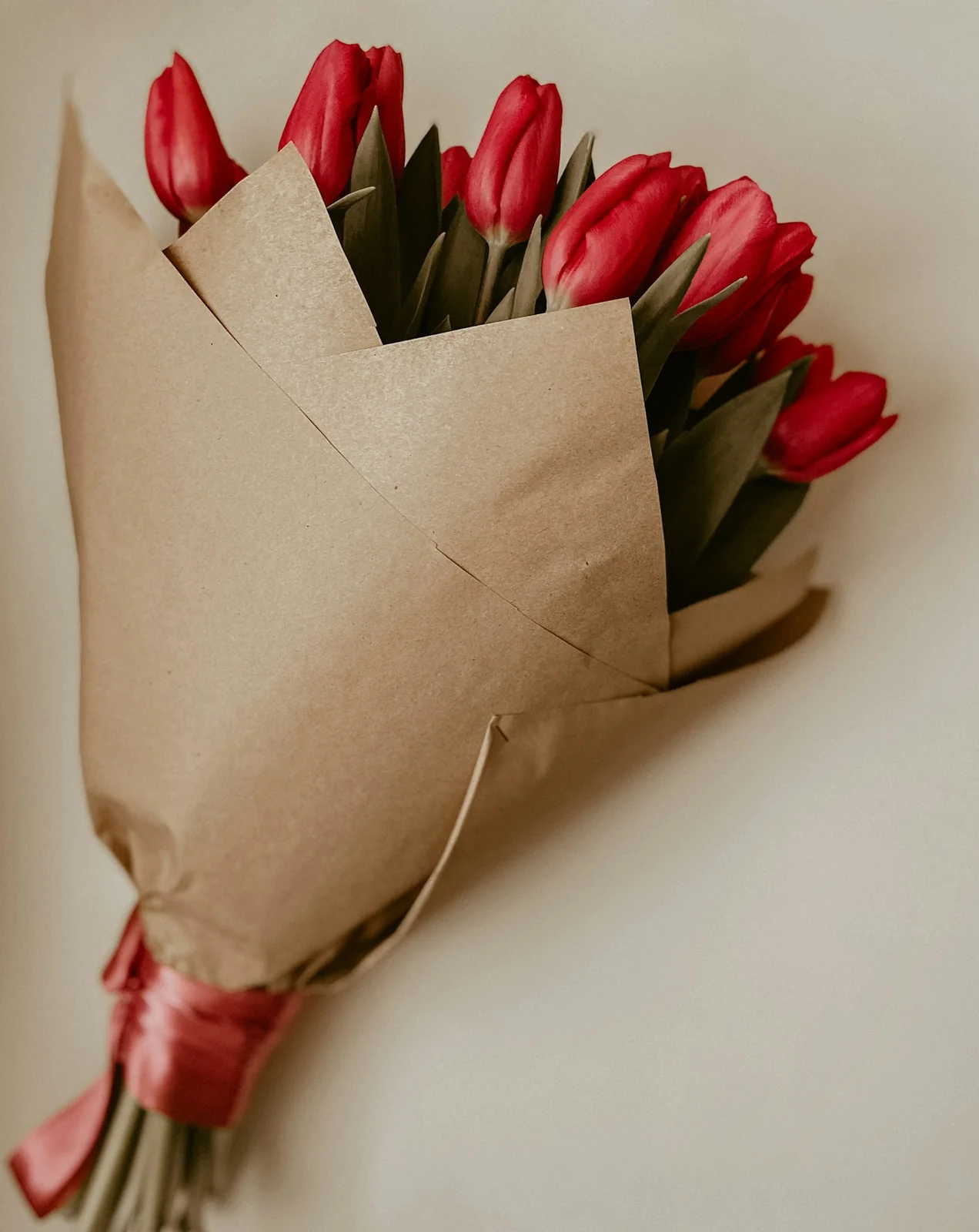 Wrapped flower bouquet